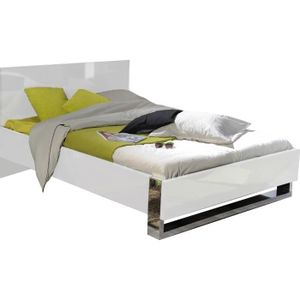 Lit Double Blanc Laqué