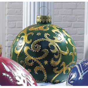 décoration de Noël extérieure décorations de boule de Noël de PVC décoration de mariage boule de Noël Boule décorée gonflable géante de Noël,URMAGIC ballon gonflable de Noël de 60 cm