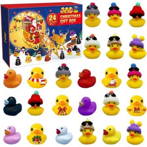 RÉDUCTEUR DE BAIN Calendrier de L'avent Canard en Caoutchouc 2022,24 Canarda en Caoutchouc pour Enfants,Cadeaux de Noël pour Les Garçons et Les Filles