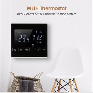 THERMOSTAT D'AMBIANCE Thermostat de maison de chauffage à écran tactile intelligent clair Affichage facile à lire - Blanc 86*86*16mm-Pwshymi