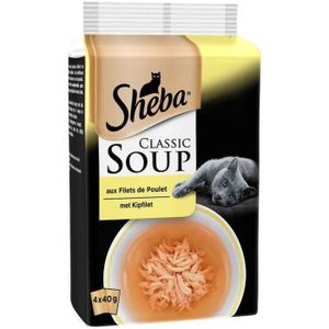 BOITES - PATÉES LOT DE 6 - SHEBA - Soup - Soupes Aux Filets de Poulet pour Chat - 4 x 40g