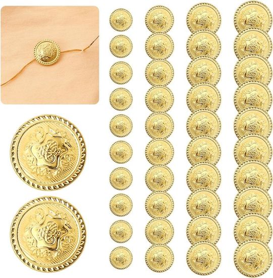 Lot De 12 Boutons De Rechange Pour Jean - Métal Doré 18 Mm - Instantanés, Sans Couture, Réglables - Pour Pantalons, Vestes