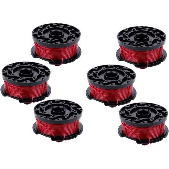 Lot de 6 bobines de fil pour débroussailleuse Black and Decker GH600