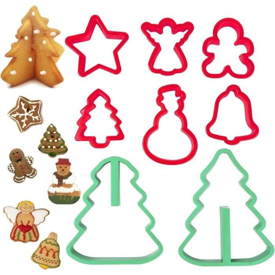 Lot De 24 Emporte-pièces Noël 3D - Plastique Alimentaire, Motifs Festifs - Pour Biscuits, Gâteaux, Fondant - 11