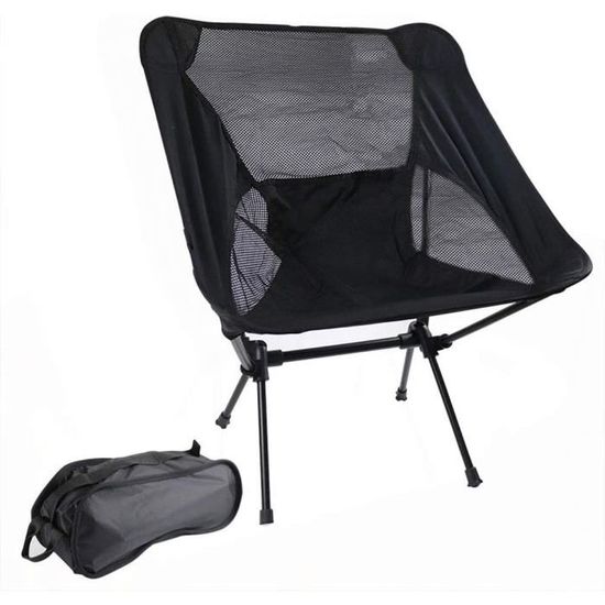 Chaise Pliante Basse De Camping – Dossier Respirant, Légère Et Portable | Pour Plage, Pêche, Rando | Sac De Transport Inclus