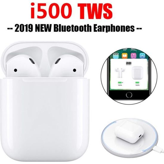 I500 TWS Arie2 Replica 1 1 Ecouteurs sans fil 6D Super Bass white Cdiscount TV Son Photo