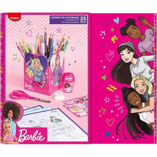 Coffret Cadeau De Coloriage Barbie Crayons, Feutres, TailleCrayons