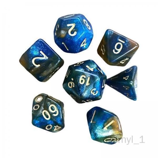 Lot De 42 Dés Polyédriques – Acrylique Translucide, 7 Formes (D4 à D20), 6 Couleurs – Pour D&D, MTG, JDR