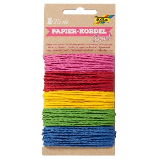 Folia Cordoncino Di Carta Colorato: 5 Colori Assortiti Da 5 Metri Per Decorazioni E Fai Da Te