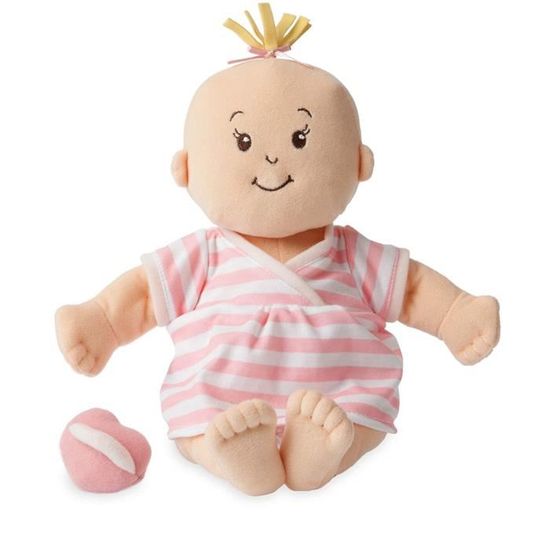 Poupée douce pour bébé - Manhattan Toy - Baby Stella - orteils et nombril brodés - Peach - 38 cm