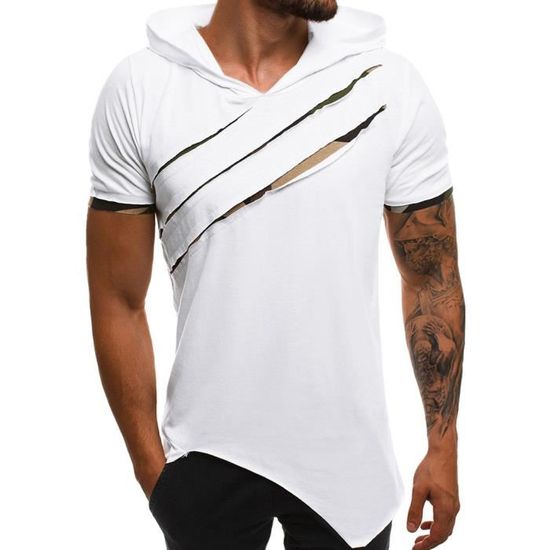 Haut à capuche surdimensionné coupe boxy patchwork pour hommes, sweat-shirts cropped à double couche - Chine Sweats à capuche double couche et sweat- shirt à capuche court pour hommes prix