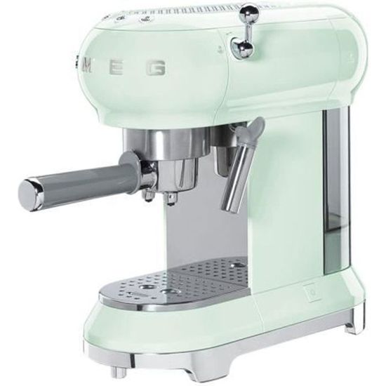 Smeg 50's Style ECF01PGEU Machine à café avec buse vapeur "Cappuccino" 15 bar vert pastel