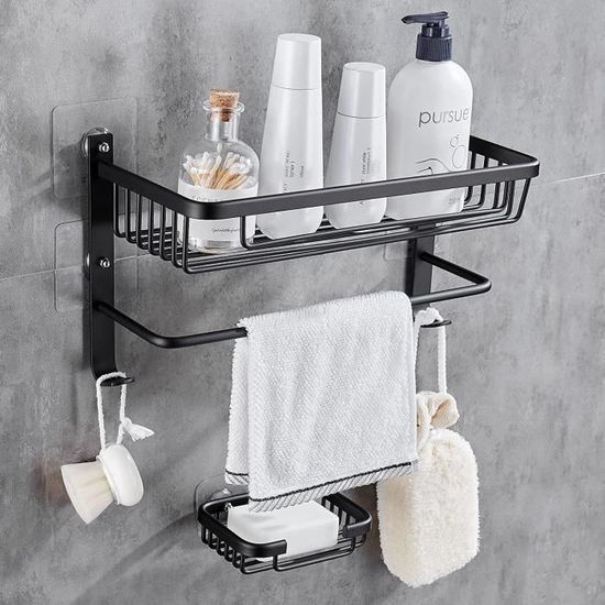 Étagère De Douche Sans Perçage,2 Pièces, Pour Rail De Douche,support