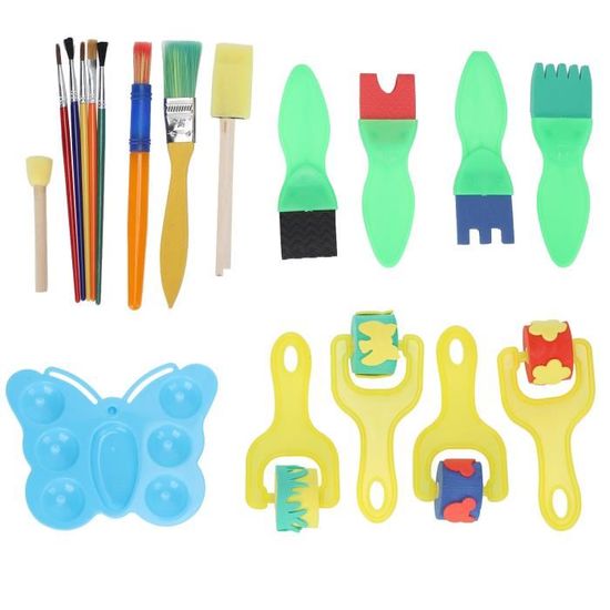 Kit Pinceaux Craie Lavable Pour Trottoir – 3 Pinceaux, Poudre Incluse – Créativité Extérieure