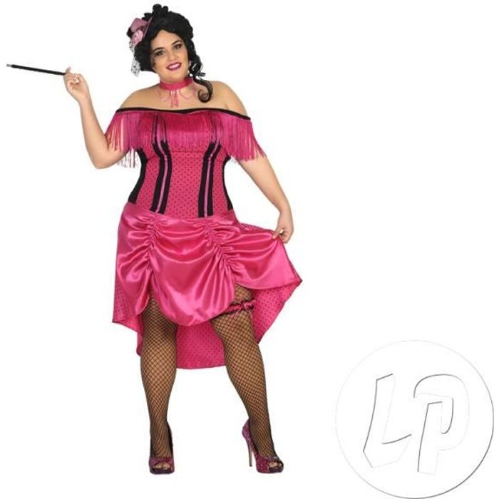déguisement femme cabaret rose taille xxl