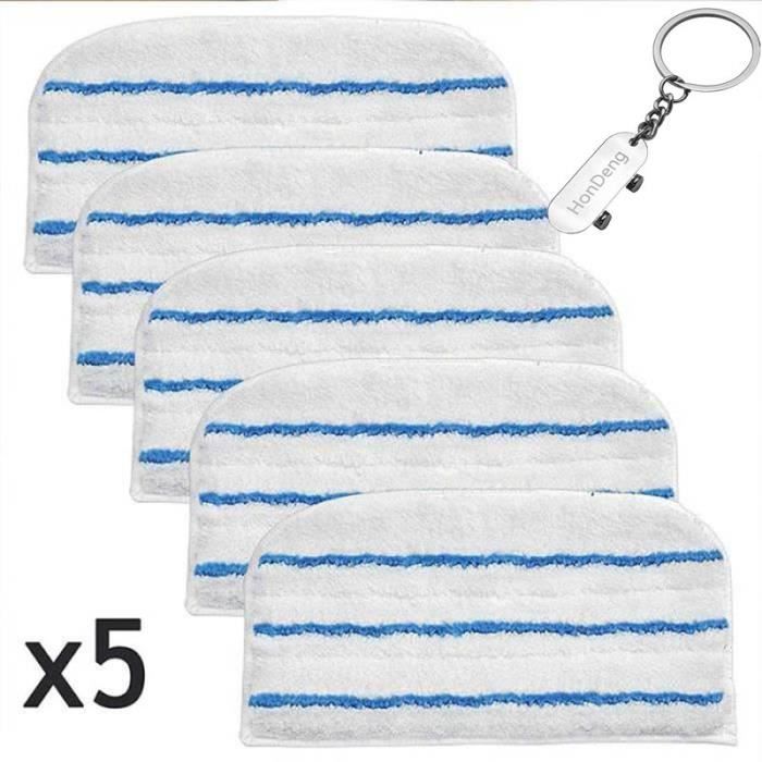 FSMP20 Lot de 5 lingettes nettoyage microfibre pour balai vapeur Black & Decker, velcro, lavable