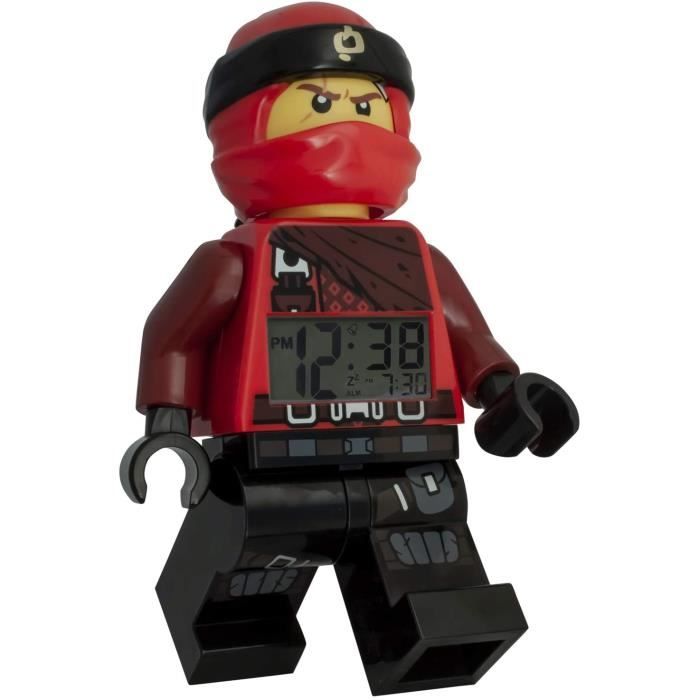 Jeux de construction LEGO Réveil Lumineux Figurine Kai Ninjago 9009181 pour Enfant, Rouge-Noir, 9,5 inches 52497