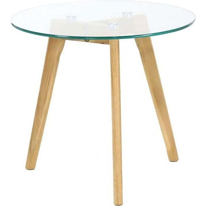 Table basse plateau en verre 50 cm