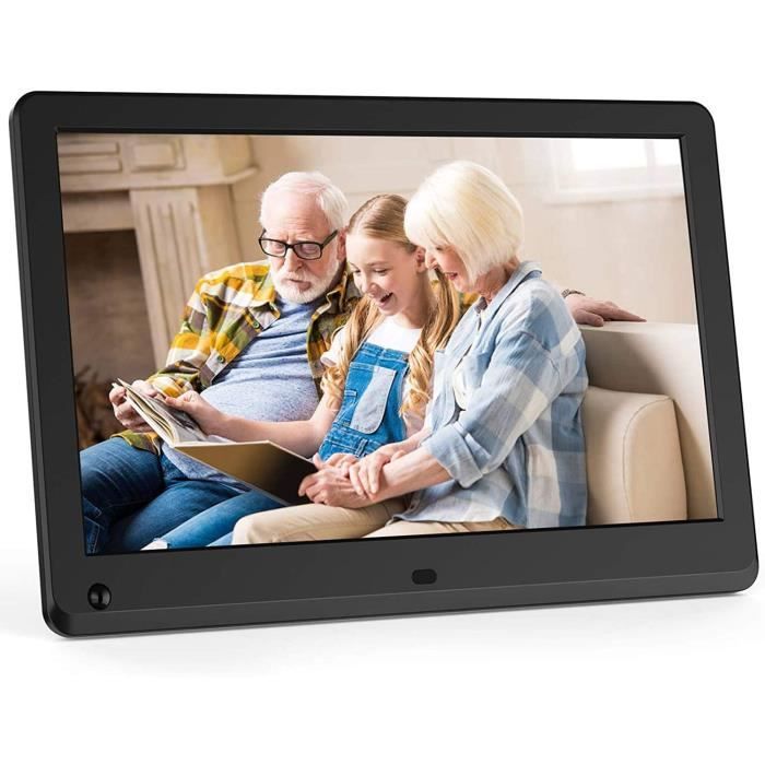 MELCAM Cadre photo numérique 11,6-, écran IPS 1080p pour photo-musique-lecteur vidéo avec calendrier-réveil, capteur de mouveme A80