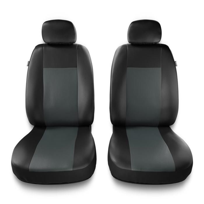 2CM-G Noir Gris - Housses de sieges universelles compatibles avec CITROEN BERLINGO I II III (simili cuir) PU1851