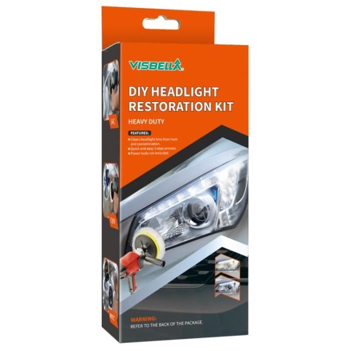 Visbella DIY Kit de restauration de phares Machine à polir (AUTOMATIQUE) Réparation rapide DIY Professionnel