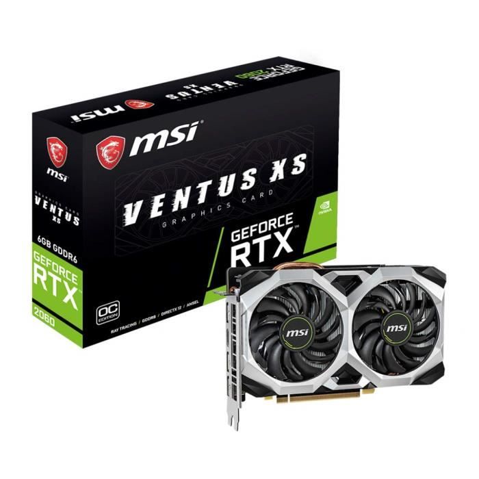 MSI GeForce RTX 2060 Ventus XS 6G OC (6 Go GDDR6-PCI Express 3.0-1710 MHz-14000 MHz)