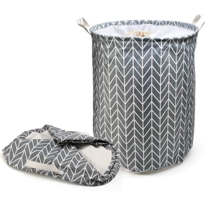 PANIER A LINGE LEADSTAR Panier agrave Linge Corbeille a Linge en Coton Pliable Panier de Rangement avec Panier a Linge pour Veci190