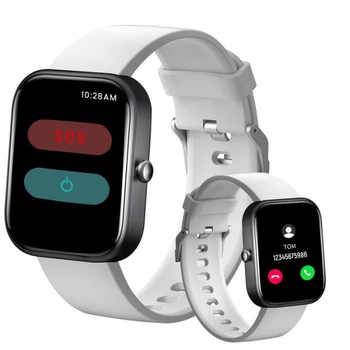 Montre Connectée CHRONUS Avec SOS en Fonction MAI Health Index Montre intelligente Bluetooth 2,0''pouces pour Android IOS Gris clair