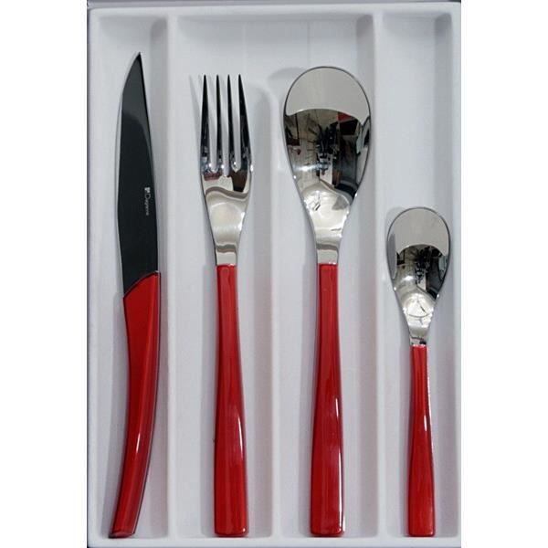 Guy Degrenne - Quartz rouge Menagere 24 pieces