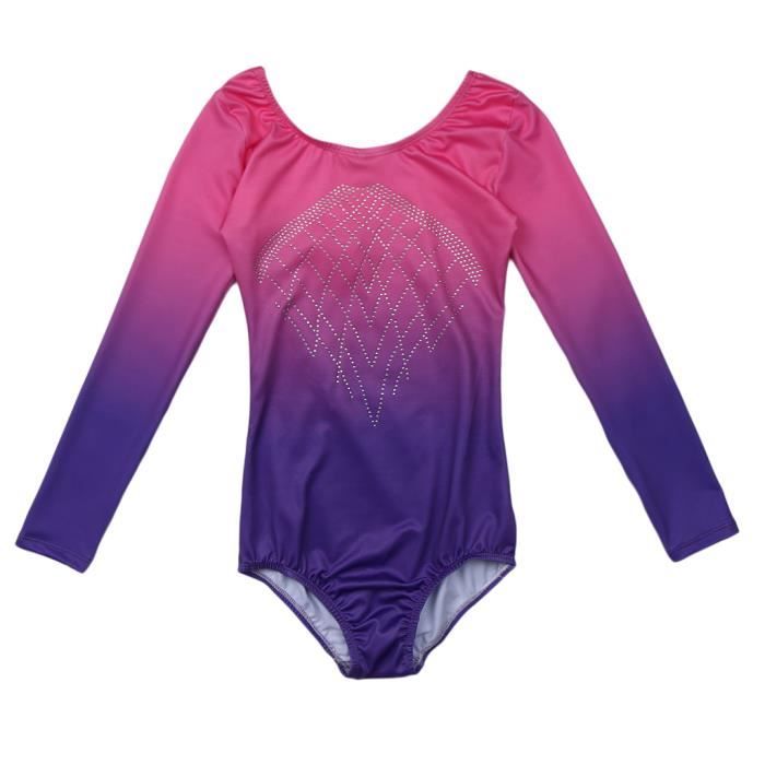 Body De Gymnastique Une Pièce De Sport 12 Rose + violet