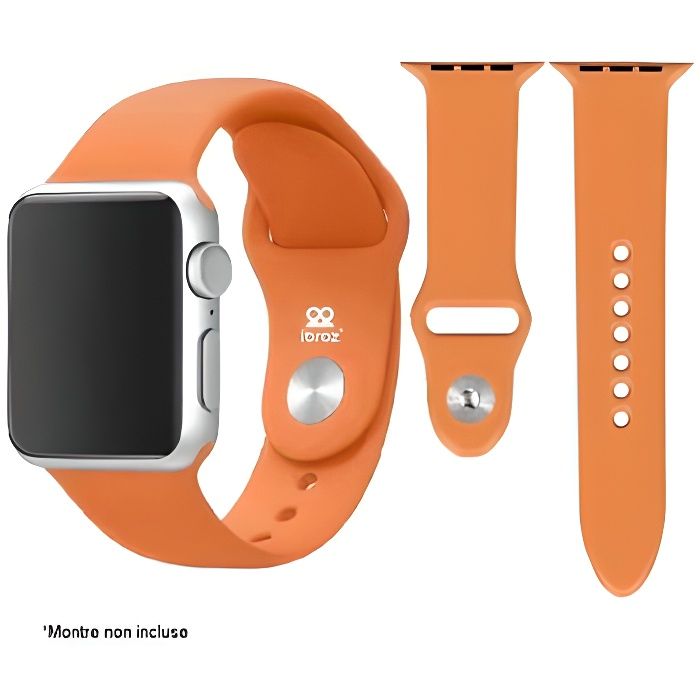 Ibroz Bracelet en Silicone Orange 38/40mm pour Apple Watch 6, SE, 5, 4