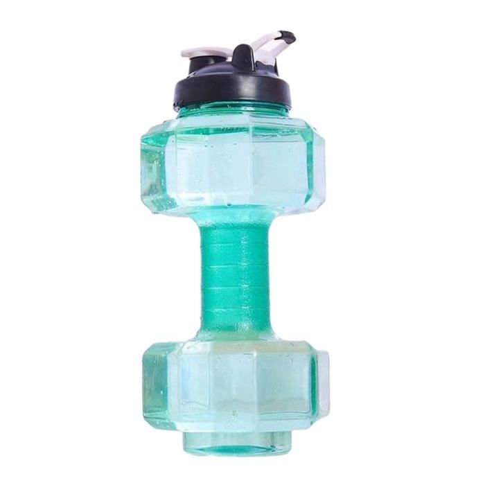 Sport Bouteilles d'eau en plastique étanche Incassable Creative grande bouteille d'eau de grande capacité haltère bouilloire