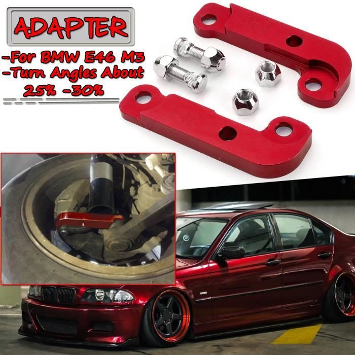 NEUFU Adaptateur Augmentant Angles Virage 25%-30% Kit Verrouillage de Dérive Rouge pour BMW E46 M3