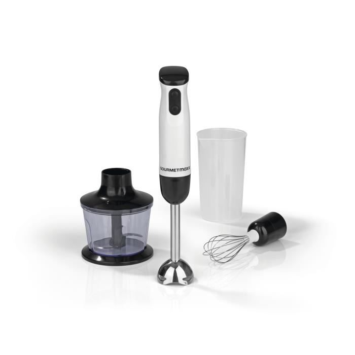 Gourmet Maxx 3 en 1 Mélangeur multi-barres, 600 Watt, noir/blanc
