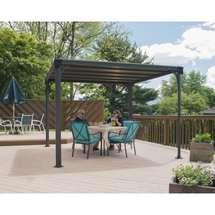 Tonnelle autoportante Milano 3000 - 9,6 m² - Aluminium et polycarbonate PALRAM