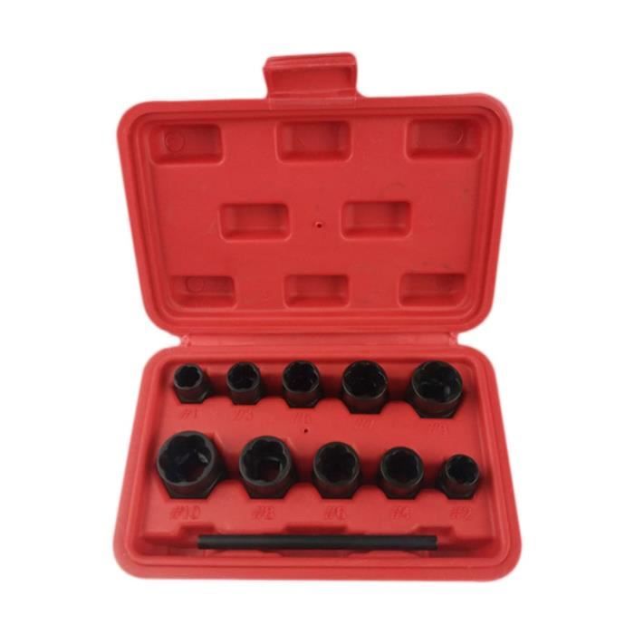 11 PCS / Set Extracteur de noix endommagé de solvant pour boulons cassés permettant de retirer facilement les COFFRET OUTILLAGE