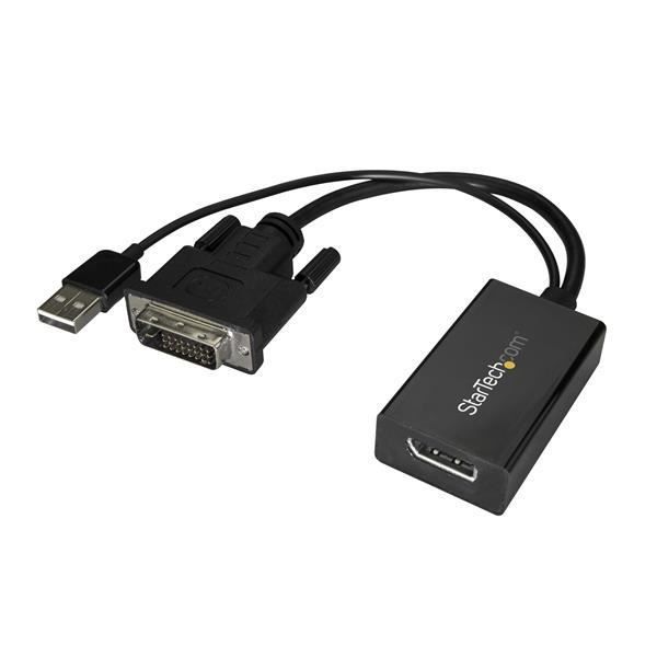 STARTECH Adaptateur DVI vers DisplayPort avec alimentation USB - Convertisseur vidéo DVI vers DP - 1920 x 1200