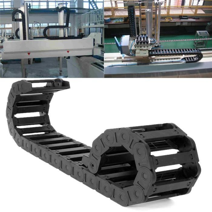 Noir Nylon Chaîne de Trainage Porte-Câble 25x77mm 1000MM Pr CNC Routeur Machine