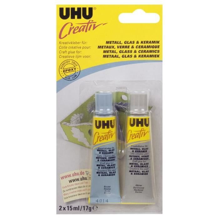 UHU CREATIV' Creativ' Métaux, Verre & Céramique 2 x 15ml