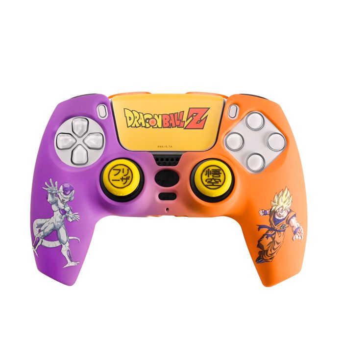 Coque Rigide Grips et Sticker FRTEC DBZ Goku et Freezer Pour Manette PS5 DualSense