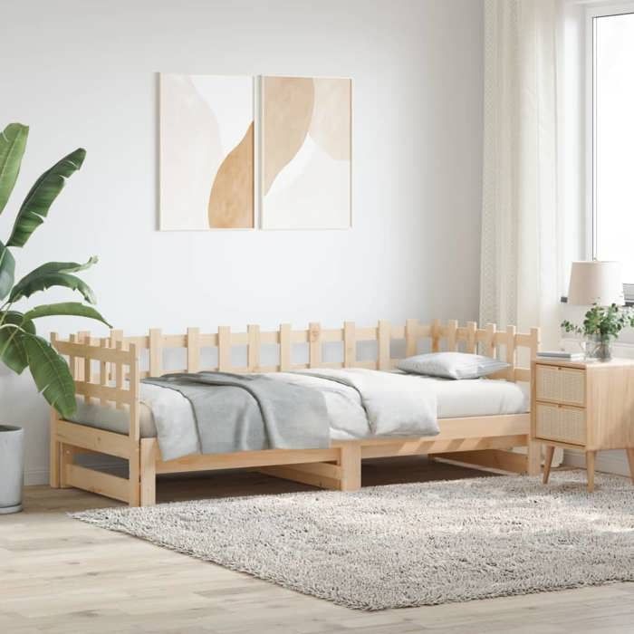Lit Gigogne - VIDAXL - SALE 2025 - Bois massif - 2 places - 203 5 x 160 cm