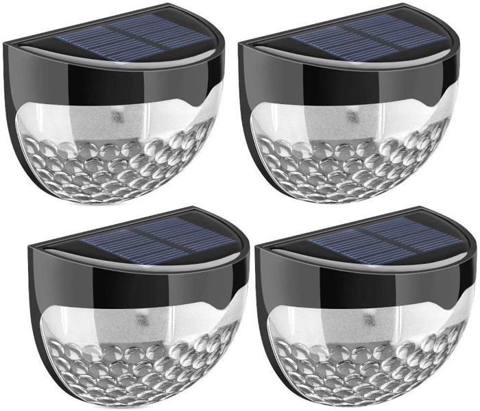 Lampes de jardin - Lot de 4 lampes dextérieur - Veilleuse étanche pour allée patio terrasse clôture - Lampe de sécurité solaire