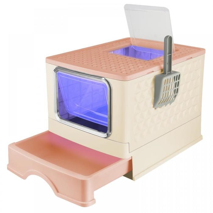 Meilleurs prix pour YIPEEMA. Bac à litière indispensable pour les foyers à plusieurs chats stérilisation UV 52*39*39cm orange.