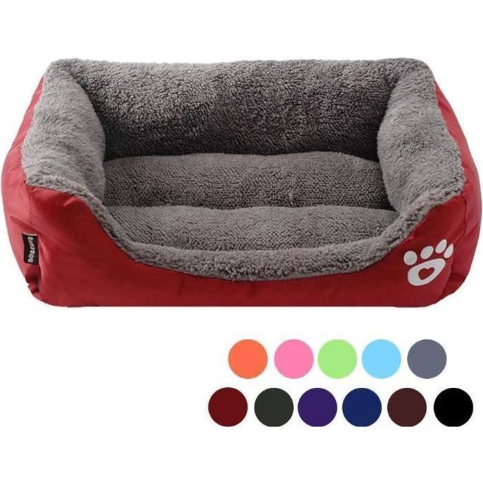 Comparer les prix de Coussin Chien Chat Panier Ultra Doux Respirant Lit Chaud en Tissu Oxford pour Chien Petite - RougeS Étiquette