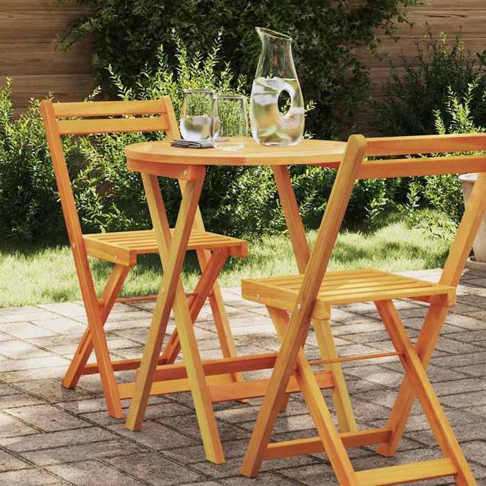 CLARENCE® Table de Jardin/Terrasse - 2/4 personnes - desgin pliante - Naturel 60x60x72 cm - LV419