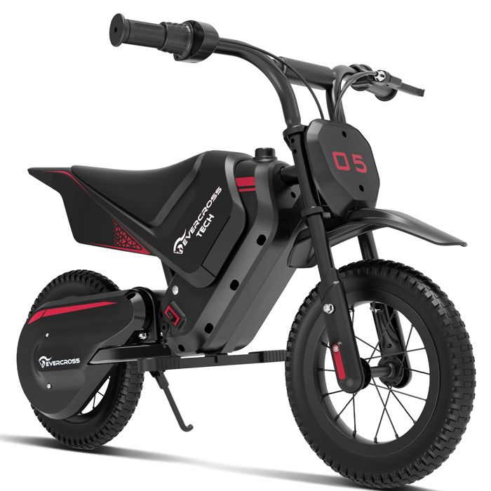 Moto électrique pour Enfants EVERCROSS TECH – 2 Vitesses Batterie 150W 5.2Ah – Noir Cadeau Parfait pour enfants