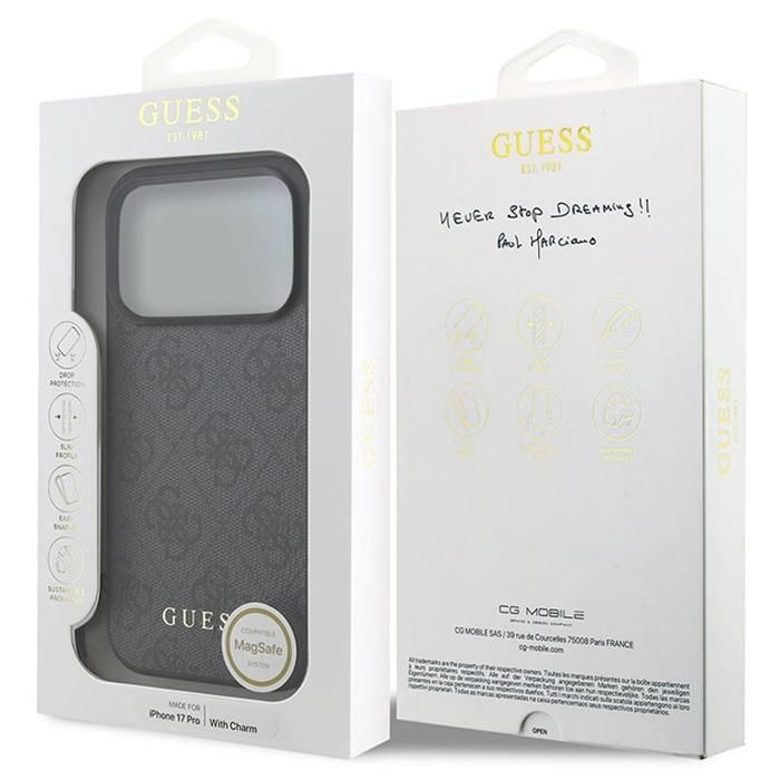 Guess 4G Charms Case for iPhone 17 Pro 6.3 Tone on Tone GUHMP17LGF4GCK