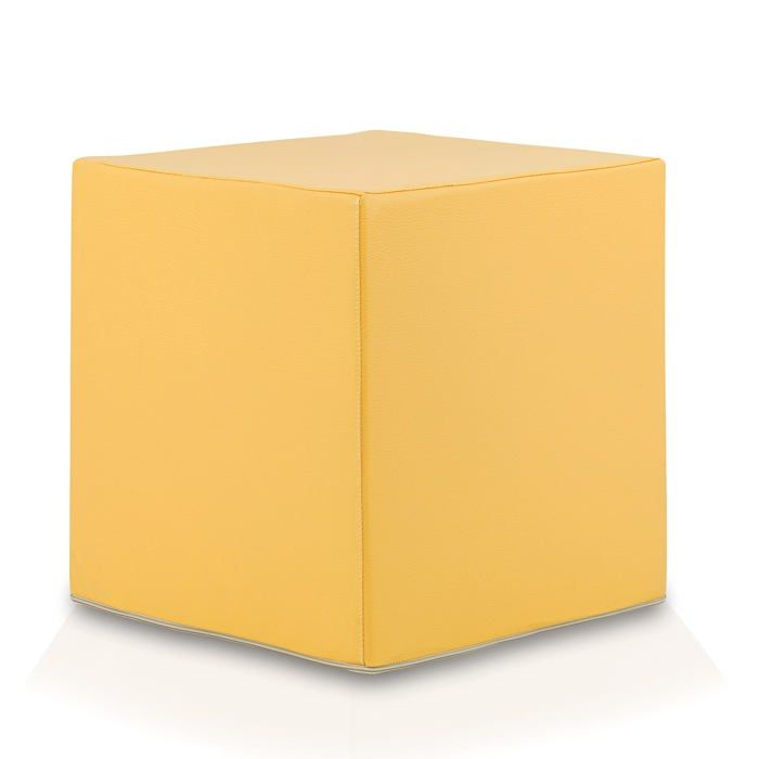 Pouf repose-pieds carré Ottomana Cube 40x40x40 cm Canapé déhoussable Résistant et anti-déchirure Tabouret Giallo Canarino E3