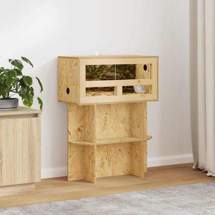 Marron Base de Terrarium Durable - Résistant aux rayures - avec étagère Marron 60 x 30 x 50 cm OSB A2770