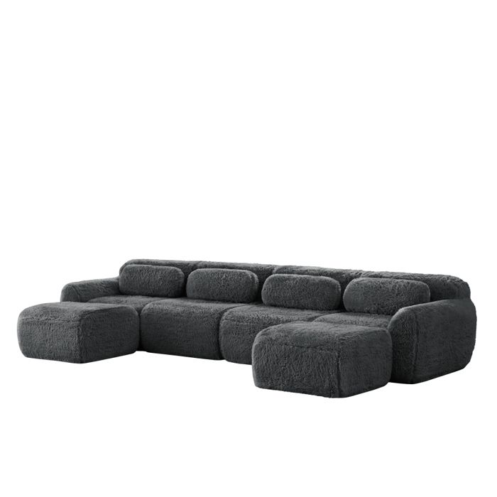 Canapé Cloud Sofa modulable plush gris 378.00x179.00x73.00